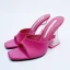Fashion Black Casual Satin Womens Sandals 2022 9 cm Crystal Stiletto Heels Open / Peep Toe Sandals High Heels