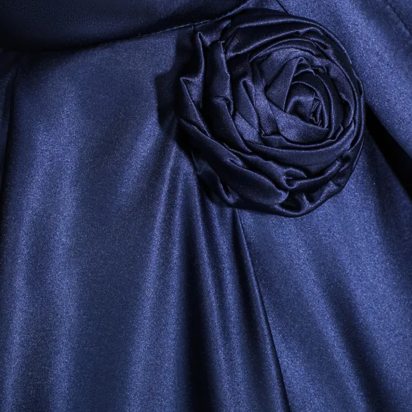 Vintage / Retro Navy Blue Prom Dresses 2025 Ball Gown Off-The-Shoulder Sleeveless Backless Floor-Length / Long Formal Dresses