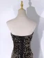 Sparkly Black Gold Sequins Evening Dresses 2024 Trumpet / Mermaid Strapless Sleeveless Backless Floor-Length / Long Evening Party Formal Dresses