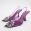 Transparent Chic / Beautiful Beige Summer Street Wear Rhinestone Womens Sandals 2022 Slingbacks 7 cm Stiletto Heels Pointed Toe Sandals High Heels