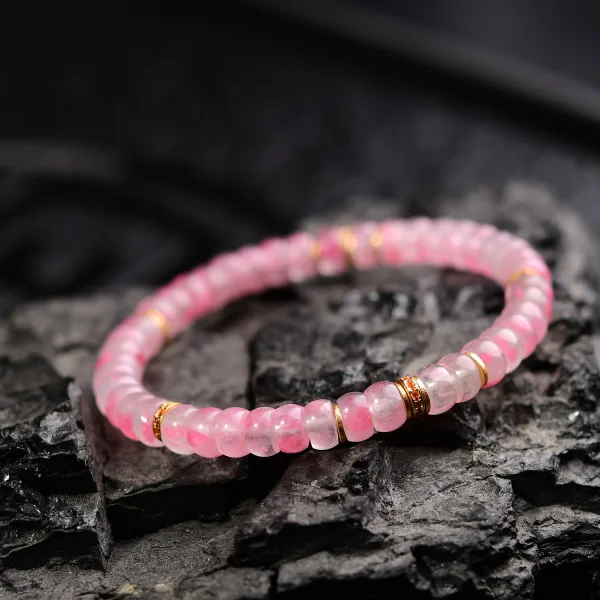Charmant Fait main Rougissant Rose Dégradé De Couleur Fleur De Cerisier Cristal Naturel Bracelets Accessorize 2026