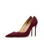 Chic / Beautiful Black Leather Suede Evening Party Pumps 2024 10 cm Stiletto Heels Pointed Toe Pumps High Heels