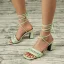 Sexy Brown Street Wear Womens Sandals 2022 Ankle Strap 7 cm Stiletto Heels Pointed Toe Sandals High Heels