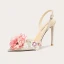 Fashion Champagne Pearl Appliques Sequins Womens Sandals 2023 10 cm Stiletto Heels Pointed Toe Prom Sandals High Heels