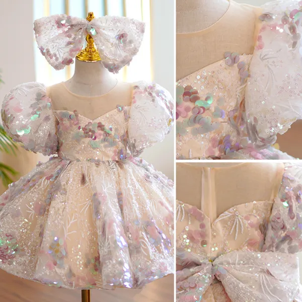 Charming Multi-Colors Beading Sequins Birthday Short Flower Girl ...