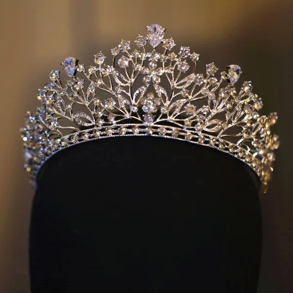 Mode Argenté Faux Diamant Mariage Zircon Accessoire Cheveux Mariage 2022 Alliage Tiare