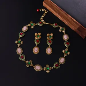 Vintage Originale Médiévale Marron Fait Main Forme De Coeur Fleur Alliage Promo Boucles D 039 Oreilles Colliers Accessorize 2025