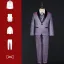 Fashion Bling Bling Purple 5-piece Glitter Rhinestone Long Sleeve Boys Wedding Suits 2025