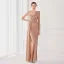 Sexy Lindgrün Pailletten Abendkleider 2022 Meerjungfrau One-Shoulder Lange Ärmel Rückenfreies Lange Gespaltete Front Abend Festliche Kleider