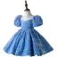 Sparkly Pool Blue Sequins Prom Flower Girl Dresses 2022 Ball Gown Scoop Neck Short Sleeve Short Flower Girl Dresses