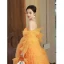 Charmant Orange Plissee Ballkleider 2023 Ballkleid Off Shoulder Kurze Ärmel Rückenfreies Gespaltete Front Sweep / Pinsel Zug Ball Festliche Kleider