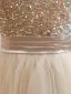 Sparkly Gold Sequins Birthday Flower Girl Dresses 2024 A-Line / Princess Scoop Neck Cap Sleeves Bow Sash Floor-Length / Long Tulle