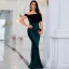 Chic / Beautiful Ink Blue Sequins Evening Dresses 2022 Trumpet / Mermaid Zipper Up at Side Off-The-Shoulder Sleeveless Backless Floor-Length / Long Evening Party Formal Dresses