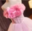 Fashion Candy Pink Cascading Ruffles Appliques Prom Dresses 2024 Ball Gown Strapless Sleeveless Backless Court Train Prom Formal Dresses