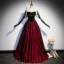 Ethnisch Burgunderrot Ballkleider 2023 Ballkleid Bandeau Ärmellos Rückenfreies Schleife Lange Ball Festliche Kleider
