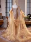 Sexy Champagne Rhinestone Evening Dresses 2025 Trumpet / Mermaid Strapless Sleeveless Backless Floor-Length / Long Evening Party Formal Dresses