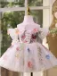 Flower Fairy Multi-Colors Appliques Sequins White Birthday Short Flower Girl Dresses 2026 Ball Gown Scoop Neck Short Sleeve Backless