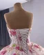 High-end Flower Fairy Fuchsia Handmade  Sequins Lace Flower Floral Prom Dresses 2025 Ball Gown Strapless Sleeveless Backless Court Train