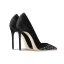 Charmant Noire Daim Paillettes Soirée Escarpins 2024 Cuir 10 cm Talons Aiguilles À Bout Pointu Escarpins Talons Hauts