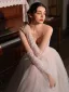 Élégant Blanche Perlage En Dentelle Fleur Mariage Gants Mariage 2026 Tulle