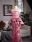 Flower Fairy Fuchsia Ruffle Appliques Prom Dresses 2025 Trumpet / Mermaid Strapless Sleeveless Backless Floor-Length / Long Formal Dresses