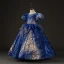 Sparkly Royal Blue Beading Pearl Sequins Rhinestone Birthday Flower Girl Dresses 2023 Ball Gown Scoop Neck Puffy Short Sleeve Floor-Length / Long