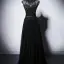 Vintage / Retro Chinese style Black Beading Lace Flower Cheongsam / Qipao Evening Dresses 2025 A-Line / Princess High Neck Sleeveless Floor-Length / Long Evening Party Cheongsam