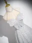 Mode Gris Perlage Paillettes Robe De Bal 2024 Princesse Col Haut Papillon Sans Manches Dos Nu Longue Promo Robe De Ceremonie