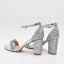 Sexy Argenté Faux Diamant Paillettes Chaussure De Mariée 2022 Bride Cheville 8 cm Talons Épais Peep Toes / Bout Ouvert Mariage Sandales Talons Hauts