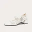 Vintage Weiß Spitze Brautschuhe 2024 5 cm Thick Heels Quadratische Zehe Hochzeit Pumps