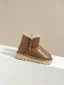 Wygodna Brązowy Zużycie ulicy Zima Snow Boots 2024 Skórzany Okrągłe Toe Buty Damskie