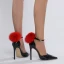 Schöne Schwarz Cocktail Sandalen Damen 2023 Knöchelriemen 11 cm Stilettos Spitzschuh Sandaletten Hochhackige