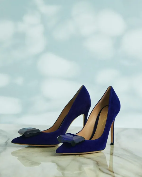 Fashion Black Evening Party Rhinestone Suede Leather Pumps 2023 10 cm Stiletto Heels Pointed Toe Pumps High Heels