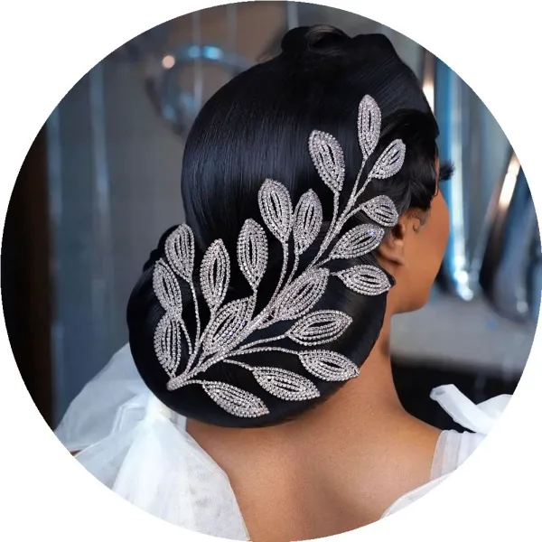 Bling Bling Doré Fait main Alliage Faux Diamant Accessoire Cheveux Mariage Mariage 2023