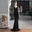 Charming White Beading Sequins Evening Dresses 2023 Trumpet / Mermaid V-Neck Sleeveless Backless Floor-Length / Long Evening Party Formal Dresses