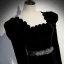 Elegante Schwarz Winter Wildleder Abendkleider 2023 A Linie Eckiger Ausschnitt Rückenfreies Strass Stoffgürtel Lange Ärmel Lange Abend Festliche Kleider