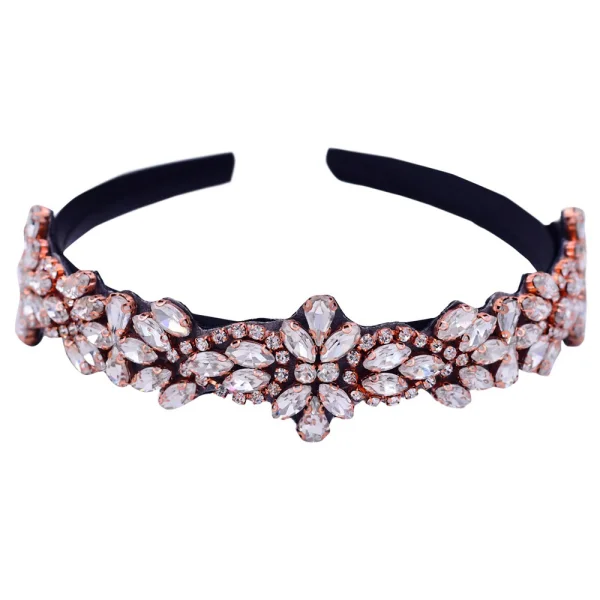 Chic / Beautiful Black Handmade  Rhinestone Cocktail Party Evening Party Headbands Bridal Hair Accessories 2023 Alloy
