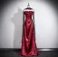 Sexy Bordeaux Paillettes Robe De Soirée 2025 Trompette / Sirène Volants Bustier Sans Manches Dos Nu Train De Balayage Robe De Ceremonie