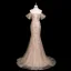 Luxe Scintillantes Champagne Perlage Faux Diamant Paillettes Robe De Soirée 2025 Trompette / Sirène Bustier Sans Manches Dos Nu Train De Balayage Soirée Robe De Ceremonie