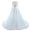 High-end White Beading Lace Flower Wedding Dresses 2022 Ball Gown High Neck Long Sleeve Backless Floor-Length / Long Wedding