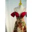 Chic / Beautiful Burgundy Floral Evening Dresses 2022 A-Line / Princess Pearl Rhinestone Spaghetti Straps Short Sleeve Backless Floor-Length / Long Evening Party Formal Dresses