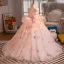 Lovely Flower Fairy Multi-Colors Appliques Blushing Pink Birthday Flower Girl Dresses 2025 Ball Gown Spaghetti Straps Sleeveless Backless Sweep Train