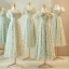 Chic / Belle Vert Cendré Appliques Robe Demoiselle D'honneur 2023 Princesse Noeud Manches Courtes Dos Nu Longue Robe Demoiselle D'honneur