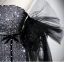 Glitzernden Schwarz Pailletten Ballkleider 2024 A Linie Bandeau Kurze Ärmel Rückenfreies Lange Ball Festliche Kleider