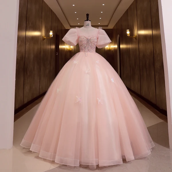 short formal dresses for women with sleeves Nox Anabel Q1541 Long Formal Sequin Formal Prom Dress