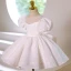 Sparkly Ivory Sequins Pearl Birthday Flower Girl Dresses 2022 Trumpet / Mermaid Scoop Neck Puffy Short Sleeve Bow Short Flower Girl Dresses