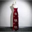 Chinese style Burgundy Sequins Velvet Evening Dresses 2025 Ball Gown High Neck Sleeveless Backless Floor-Length / Long Formal Dresses