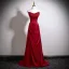 Vintage / Retro Burgundy Satin Prom Dresses 2026 A-Line / Princess Strapless Sleeveless Backless Sweep Train Prom Formal Dresses