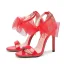 Sexy Rot Schleife Abend Sandalen Damen 2026 Knöchelriemen 11 cm Stilettos Peeptoes Sandaletten Hochhackige