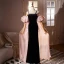 Chic / Beautiful Black Velvet Prom Dresses 2024 Trumpet / Mermaid Spaghetti Straps Puffy Short Sleeve Backless Floor-Length / Long Prom Formal Dresses